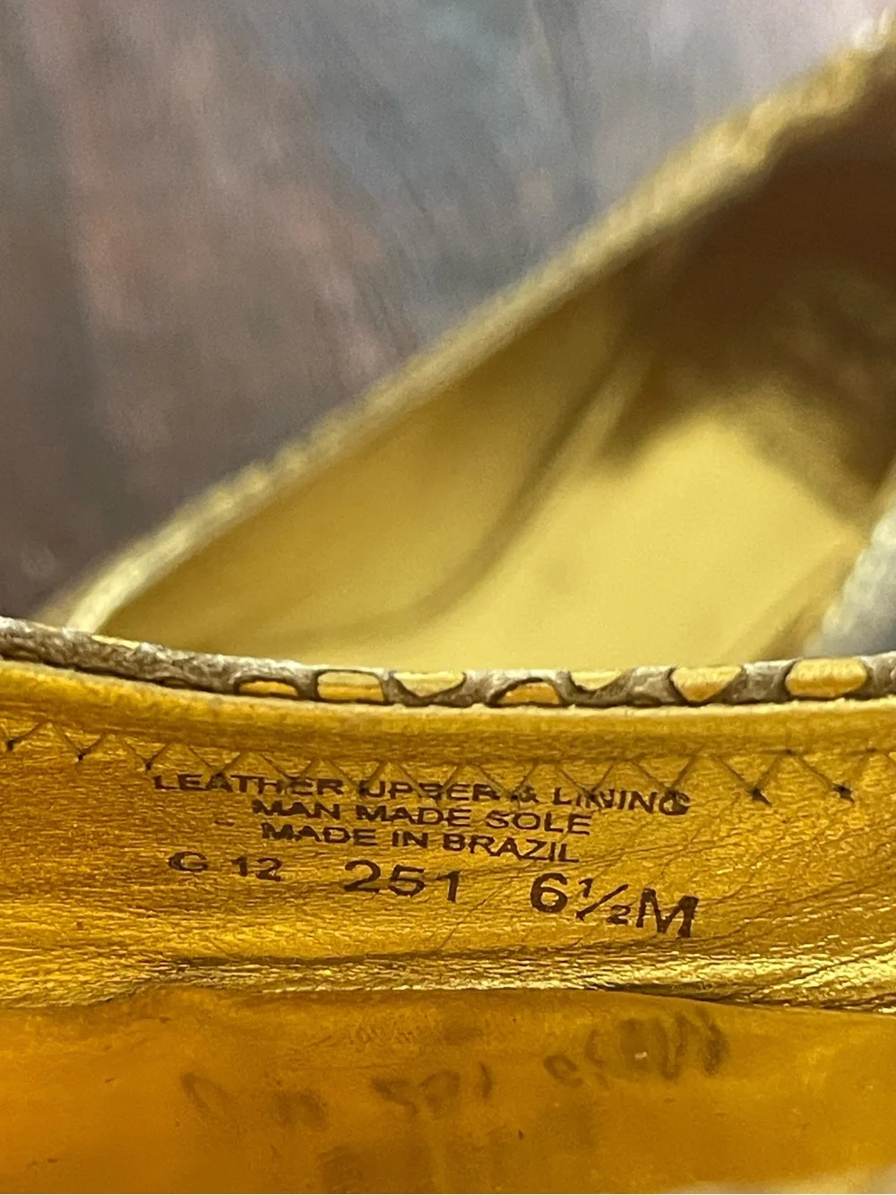 Tory Burch Reva Metallic Gold Snakeskin-Print Logo Ballet Flats Sz 6.5 Leather